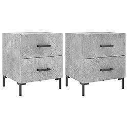 Maison Chic Tables de chevet 2pcs - Table basse Table de nuit - gris béton 40x35x47,5cm bois d’ingénierie -MN10974