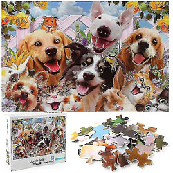 Universal Puzzles pour adultes, 1000 pièces pour animaux de compagnie pour animaux de compagnie et chien Puzzle difficile 