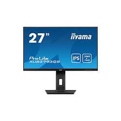 Ecran IIYAMA 27" Noir dalle IPS 1ms ULTRA MINCE 2560x1440 100Hz 16:9 250 cd/m² HDMI DP HP 2x2W VESA 100x100 15cm pied réglable en hauteur + Pivot TCO