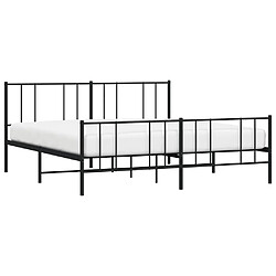 Avis Maison Chic Lit adulte - Cadre de lit métal avec tête de lit/pied de lit,Structure du lit Contemporain pour chambre noir 193x203 cm -MN77464