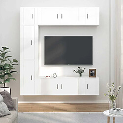 Maison Chic Ensemble de meubles TV 7 pcs pour salon - Blanc brillant Bois d'ingénierie -MN44844