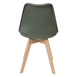 Toilinux 2 Chaises design scandinaves rembourrées Cocooning - Vert kaki pas cher