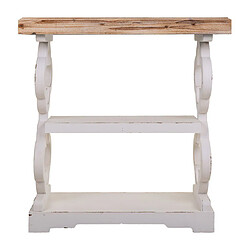 Pegane Meuble console, table console en bois sculpté coloris naturel, blanc - Longueur 80 x Profondeur 36 x Hauteur 83 cm