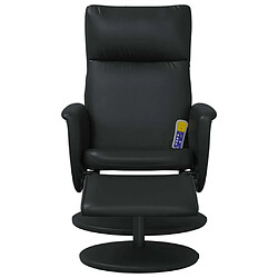 Avis Maison Chic Fauteuil inclinable,Fauteuil luxe de relaxation de massage avec repose-pied noir similicuir -MN17242