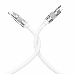 XO NB208B USB-C universel en alliage de zinc vers USB-C PD 60W Données et données Câble chargeur rapide 5A 1,2m blanc