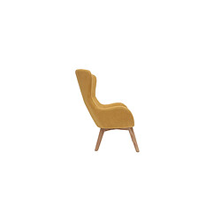 Avis Miliboo Fauteuil scandinave tissu effet velours jaune moutarde et bois ESKUA