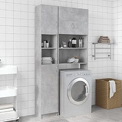 vidaXL Armoire salle de bain Gris béton 32x25,5x190 cm Bois ingénierie