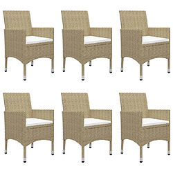 Acheter vidaXL Ensemble à manger de jardin 7 pcs Beige