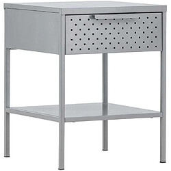 Venture Home Table de chevet en acier Sacramento gris clair. Table de chevet en acier Sacramento gris clair