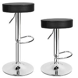 Helloshop26 Lot de 2 tabourets de bar hauteur réglable design moderne noir 1208010 