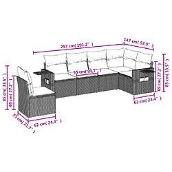 Acheter vidaXL Salon de jardin avec coussins 6 pcs marron résine tressée