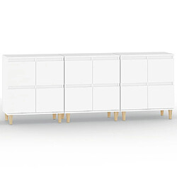 Maison Chic Ensemble de 3 Buffets,commode,console pour rangement blanc 60x35x70 cm bois d'ingénierie -MN95783