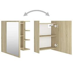 Avis Helloshop26 Armoire à miroir de bain 62,5 x 20,5 x 64 cm aggloméré chêne 02_0006684