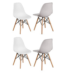 Life Interiors Chaise Rétro Eiffel (LOT DE 4 BLANC) 