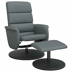 Maison Chic Fauteuil Relax pour salon, Fauteuil inclinable avec repose-pied gris similicuir -GKD96698