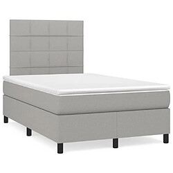 Maison Chic Lit adulte- Lit + matelas + LED,Sommier à lattes de lit matelas LED gris clair 120x190 cm tissu -GKD16660