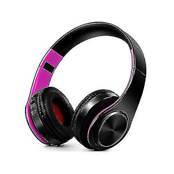 Universal Casque pliant Bluetooth sans fil (noir rose) 