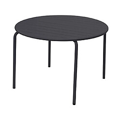 Avis Mes Ensemble table de jardin 110 cm + 4 chaises en métal gris - BACA