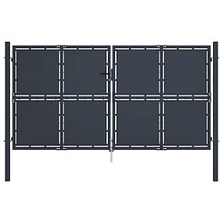 vidaXL Portail de jardin Acier 300 x 125 cm Anthracite 