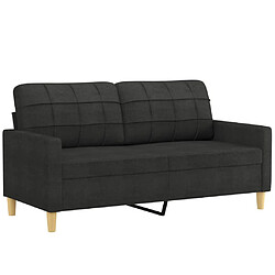 vidaXL Canapé à 2 places Noir 140 cm Tissu