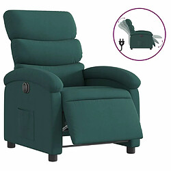 Maison Chic Fauteuil Relax pour salon, Fauteuil inclinable électrique Vert foncé Tissu -GKD71899