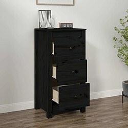 Avis Maison Chic Buffet,Meuble de Rangement,commode pour salon,Cuisine Noir 40x35x80 cm Bois massif de pin -MN70486