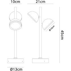 Luminaire Center Borne de jardin Everest blanc 2 ampoules 45cm