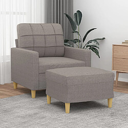 vidaXL Fauteuil avec repose-pied Taupe 60 cm Tissu 