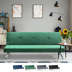 Modus Sofà Canapé convertible clic clac 2 places inclinable design velours tissu Probatus | Couleur: Vert foncé