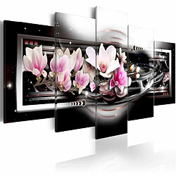 Paris Prix Tableau Imprimé Magnolias on a Black Background 100 x 200 cm 