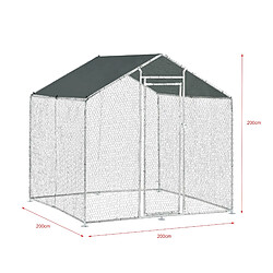 Avis Helloshop26 Enclos extérieur volière cage pour animaux avec serrure armature acier galvanisé 2 x 2 x 2 m argent vert foncé 03_0005139