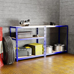 Acheter Eurospen Etagère de rangement modulable et polyvalente pour atelier, garage, cave... Charge Lourde max 875kg -180x90x40cm - Bleu