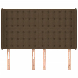 Avis Maison Chic Tête de lit scandinave avec oreilles,meuble de chambre Marron foncé 147x16x118/128 cm Tissu -MN25620