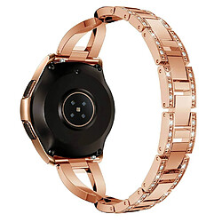 Wewoo Bracelet pour montre connectée Samsung GearS3 / Ticwatch Pro / HUAWEI GT Universel 22mm Diamant Métal Or rose