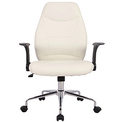 Pegane Fauteuil de bureau en métal coloris blanc mat - 64 x 108,5 x 66 cm