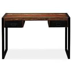 Maison Chic Bureau solide,Table de travail,Bureau d'ordinateur avec 2 tiroirs Bois de récupération massif 120x50x76 cm -GKD76360