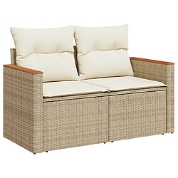 Avis vidaXL Salon de jardin avec coussins 8 pcs beige résine tressée