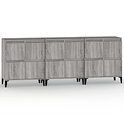 Maison Chic Ensemble de 3 Buffets,commode,console pour rangement sonoma gris 60x35x70 cm bois d'ingénierie -MN94100