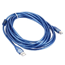 Wewoo Câble bleu USB 2.0 AM vers BM classique, avec 2 conducteurs, Longueur: 5 m