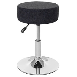 Avis Decoshop26 Tabouret siège polyvalent hauteur réglable pivotant Ø 35cm tissu gris foncé 04_0005333