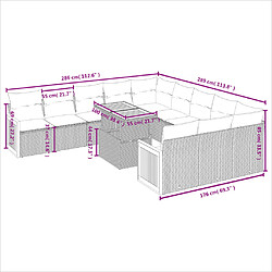 Avis vidaXL Salon de jardin 11 pcs avec coussins gris résine tressée