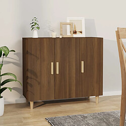 vidaXL Buffet chêne marron 90x34x80 cm bois d'ingénierie