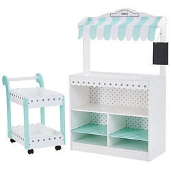 Comptoir à desserts boutique chariot marchandise en bois Ma Boulangerie Blanc Teamson Kids TD-13003A