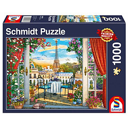 Schmidt Spiele- Terrasse à Paris, Puzzle de 1000 pièces, 58976, Coloré 