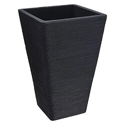 ProGarden Pot à fleurs nervuré carré 55 cm Anthracite