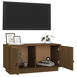 Maison Chic Meuble TV scandinave - Banc TV pour salon Marron miel 80x34x40 cm Bois de pin massif -MN64124 pas cher