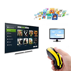 Wewoo Souris sans fil jaune et noir pour Ordinateur PC Android Smart TV Box + 6D Gyroscope Mouche Air 2.4G USB Récepteur 1600 DPI Optique Sans pas cher