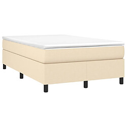 Avis Maison Chic Lit Adulte - Lit simple Lit à sommier tapissier avec matelas moelleux - Meuble de Chambre - Crème 120x200 cm Tissu -MN84473