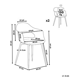 Avis Beliani Chaise de salle à manger Set de 2 Vert clair UTICA