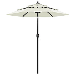 ComfortXL Parasol à 3 Niveaux Avec Mât En Aluminium Sable 2 M 